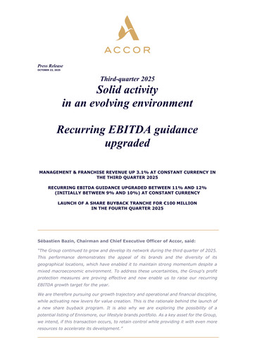 Thumbnail Accor Quarterly Report 2025-q3