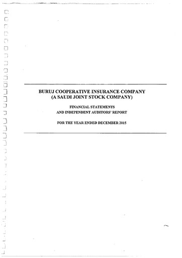 Thumbnail Buruj Cooperative Insurance Company Financial Statement 2015