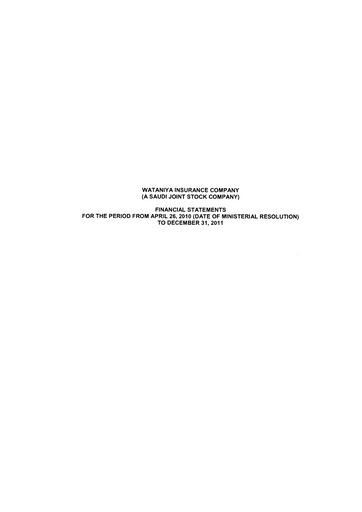 Miniature Wataniya Insurance Company Bilan financier 2011