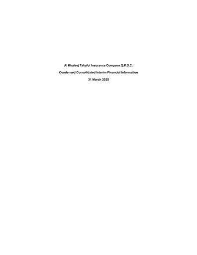 Thumbnail Al Khaleej Takaful Insurance Company Financial Statement 2025-q1