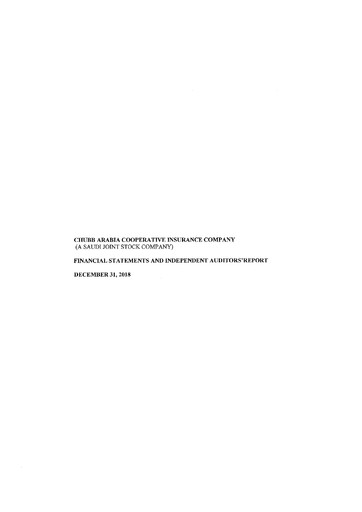 Vorschaubild Chubb Arabia Cooperative Insurance Company Finanzmitteilung 2018