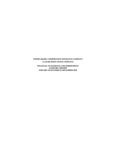 Vorschaubild Chubb Arabia Cooperative Insurance Company Finanzmitteilung 2020