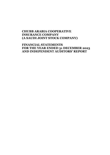 Vorschaubild Chubb Arabia Cooperative Insurance Company Finanzmitteilung 2023