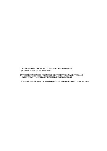 Vorschaubild Chubb Arabia Cooperative Insurance Company Quartalsbericht 2018-q2