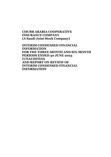 Vorschaubild Chubb Arabia Cooperative Insurance Company Quartalsbericht 2023-q2