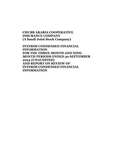 Vorschaubild Chubb Arabia Cooperative Insurance Company Quartalsbericht 2023-q3