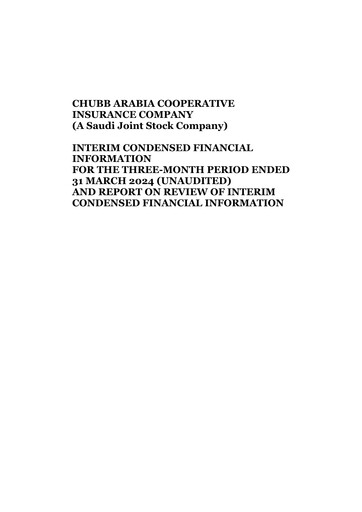 Vorschaubild Chubb Arabia Cooperative Insurance Company Quartalsbericht 2024-q1