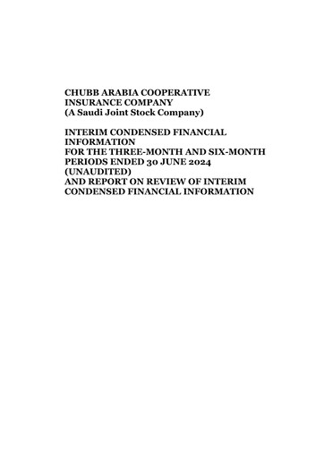 Vorschaubild Chubb Arabia Cooperative Insurance Company Quartalsbericht 2024-q2