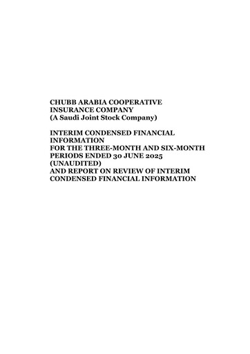 Vorschaubild Chubb Arabia Cooperative Insurance Company Quartalsbericht 2025-q2