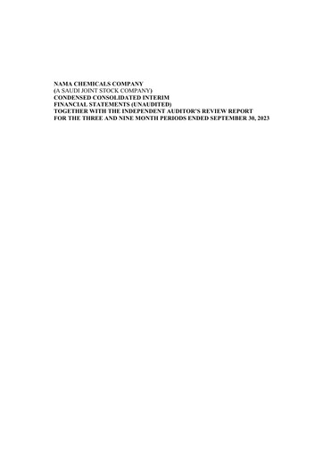 Thumbnail Nama Chemicals Company Quarterly Report 2023-q3