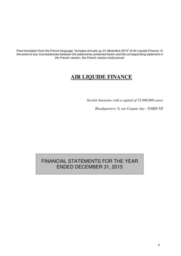 Thumbnail Air Liquide Financial Statement 2015