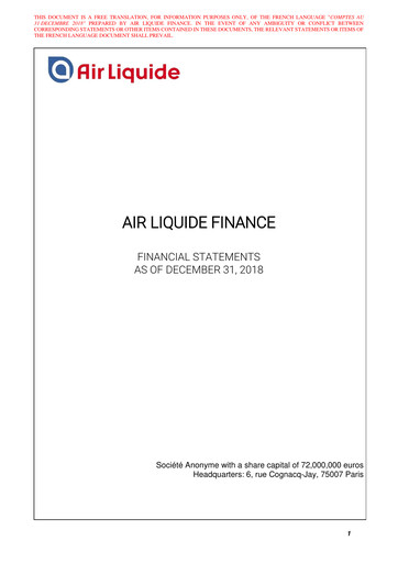 Thumbnail Air Liquide Financial Statement 2018