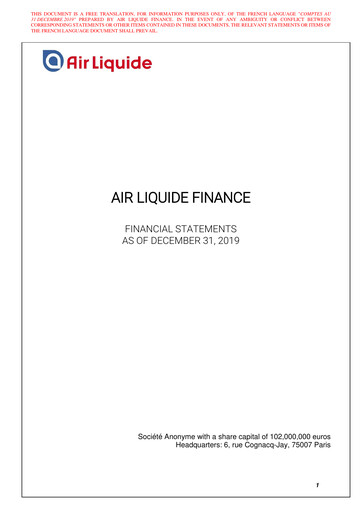 Thumbnail Air Liquide Financial Statement 2019