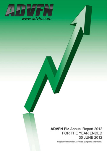 Thumbnail ADVFN Annual Report 2012
