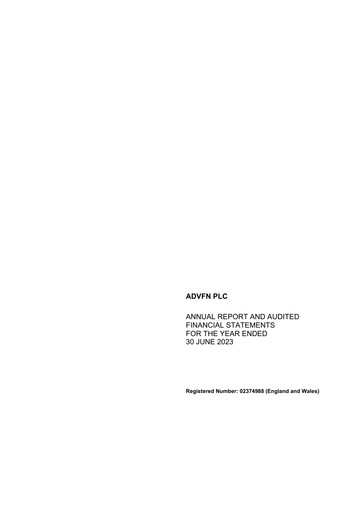 Thumbnail ADVFN Annual Report 2023