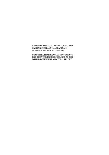 Thumbnail National Metal Manufacturing and Casting Financial Statement 2024