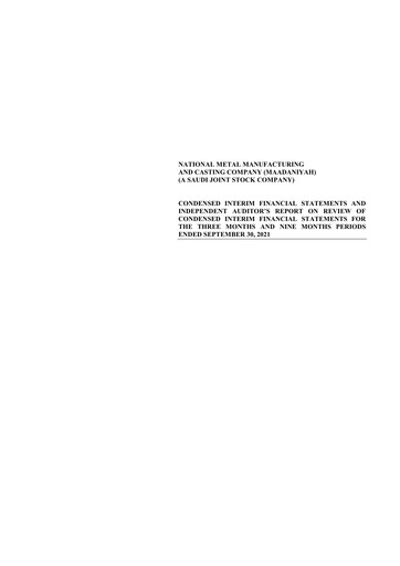 Vorschaubild National Metal Manufacturing and Casting Quartalsbericht 2021-q3