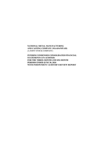 Vorschaubild National Metal Manufacturing and Casting Quartalsbericht 2024-q2