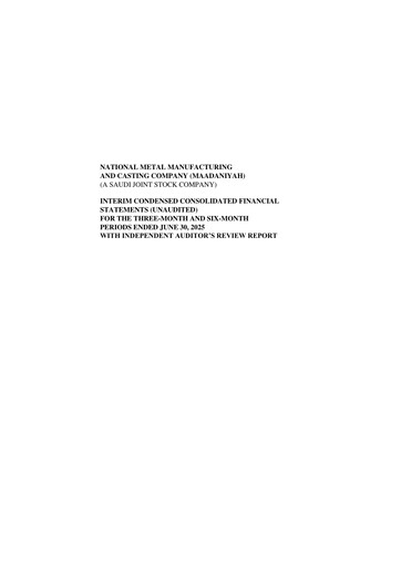 Vorschaubild National Metal Manufacturing and Casting Quartalsbericht 2025-q2
