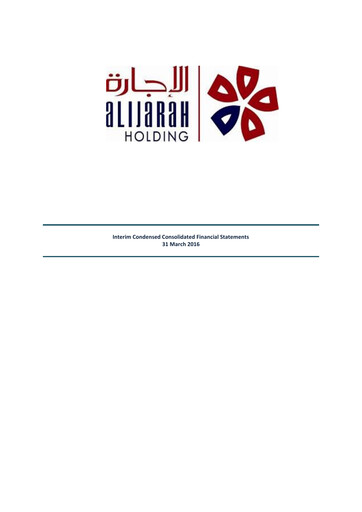 Thumbnail Alijarah Holding Quarterly Report 2016-q1