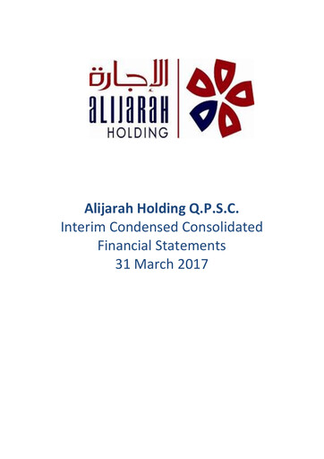 Thumbnail Alijarah Holding Quarterly Report 2017-q1