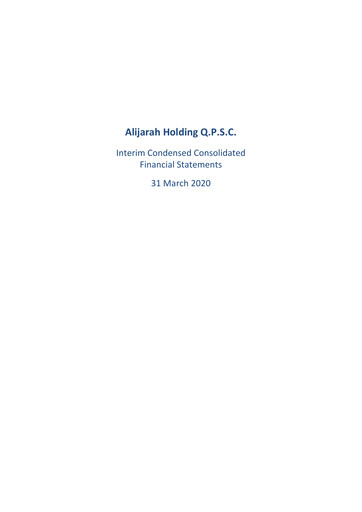 Thumbnail Alijarah Holding Quarterly Report 2020-q1