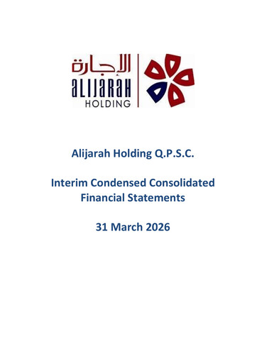 Thumbnail Alijarah Holding Quarterly Report 2026-q1