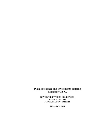Vorschaubild Dlala Brokerage and Investment Holding Company Quartalsbericht 2013-q1