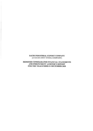 Thumbnail SIEC (Saudi Industrial Export Company) Financial Statement 2020