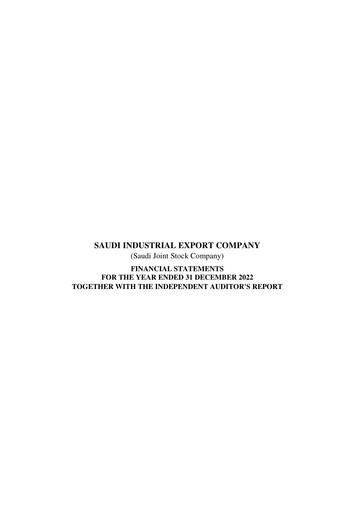Thumbnail SIEC (Saudi Industrial Export Company) Financial Statement 2022