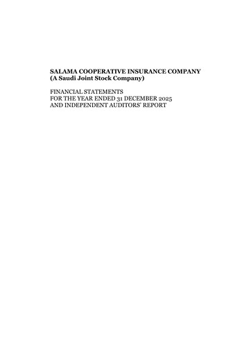Thumbnail Salama Cooperative Insurance Company Financial Statement 2025