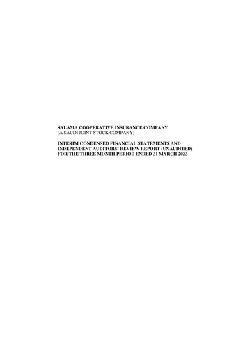 Thumbnail Salama Cooperative Insurance Company Quarterly Report 2023-q1
