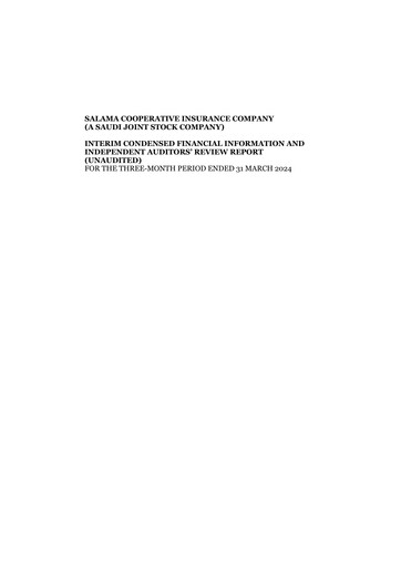 Thumbnail Salama Cooperative Insurance Company Quarterly Report 2024-q1