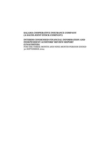 Thumbnail Salama Cooperative Insurance Company Quarterly Report 2024-q3