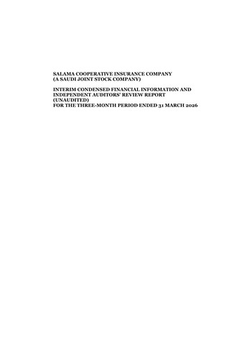 Thumbnail Salama Cooperative Insurance Company Quarterly Report 2026-q1