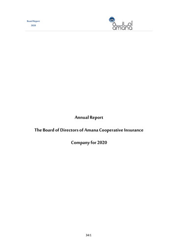 Thumbnail Amana Cooperative Insurance Company Annual Report 2020