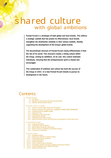 Thumbnail Pernod Ricard Annual Report 2003