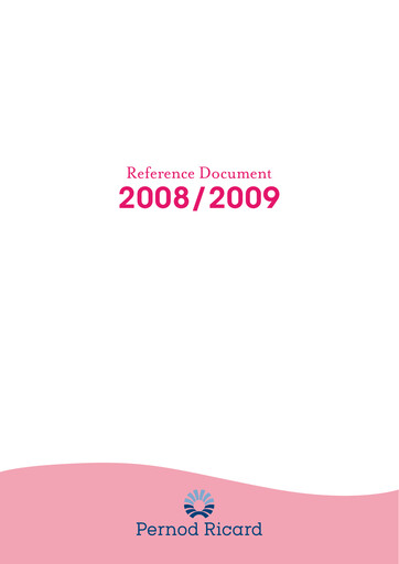 Thumbnail Pernod Ricard Annual Report 2008