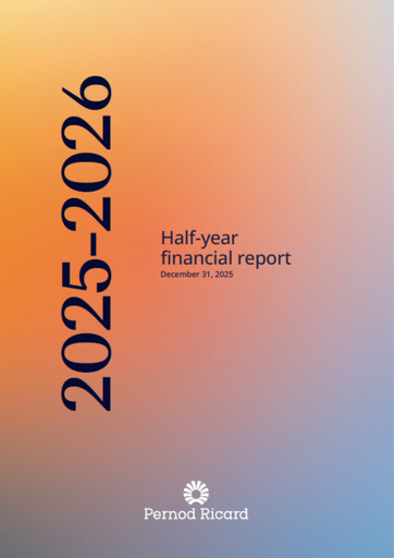 Thumbnail Pernod Ricard Half-year Report 2026-h1