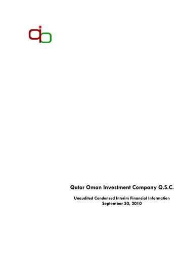 Thumbnail Qatar Oman Investment Company Financial Statement 2010-9m
