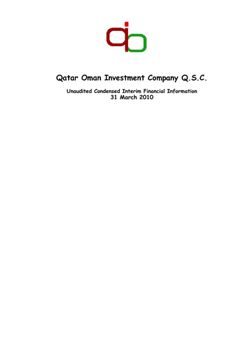Thumbnail Qatar Oman Investment Company Financial Statement 2010-q1