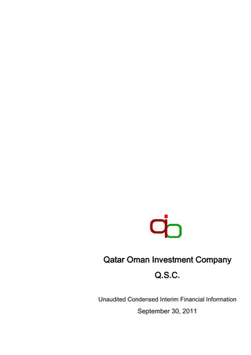 Thumbnail Qatar Oman Investment Company Financial Statement 2011-9m