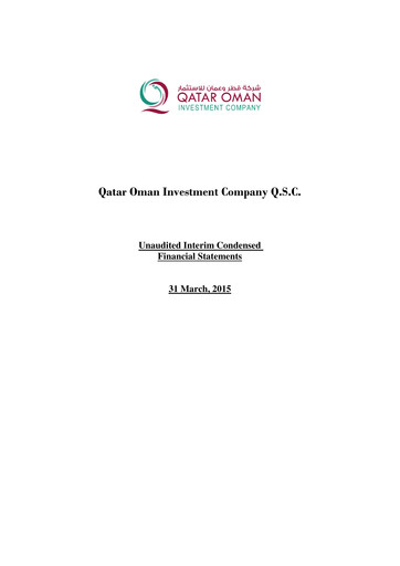 Thumbnail Qatar Oman Investment Company Financial Statement 2015-q1