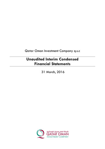 Thumbnail Qatar Oman Investment Company Financial Statement 2016-q1