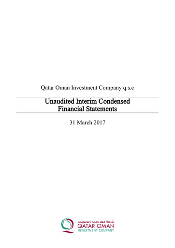 Thumbnail Qatar Oman Investment Company Financial Statement 2017-q1