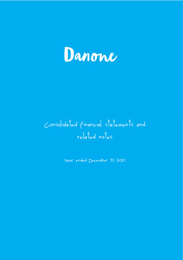 Thumbnail Danone Financial Statement 2021