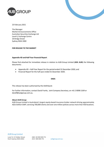 Thumbnail AUB Group Half-year Report 2021-h1