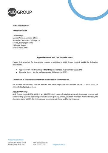 Thumbnail AUB Group Half-year Report 2024-h1