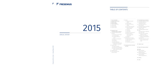 Thumbnail Fresenius Annual Report 2015