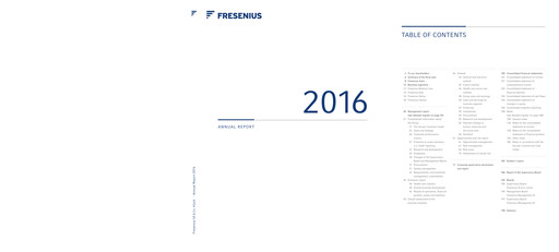 Thumbnail Fresenius Annual Report 2016